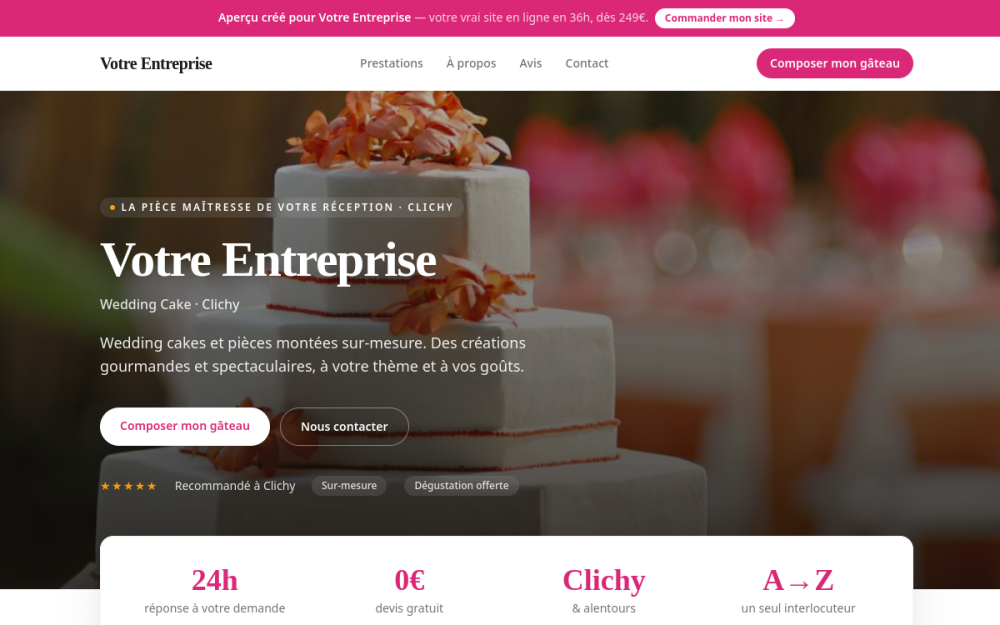 Agence digitale pour wedding cake à Clichy — création de site internet wedding cake à Clichy