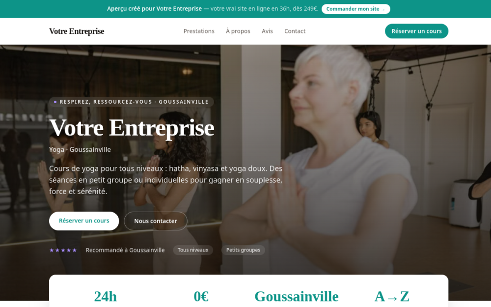 Agence digitale pour yoga à Goussainville — création de site internet yoga à Goussainville
