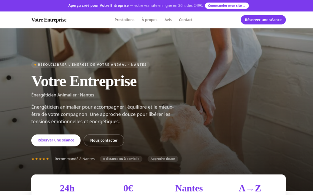 Agence digitale pour énergéticien animalier à Nantes — création de site internet énergéticien animalier à Nantes