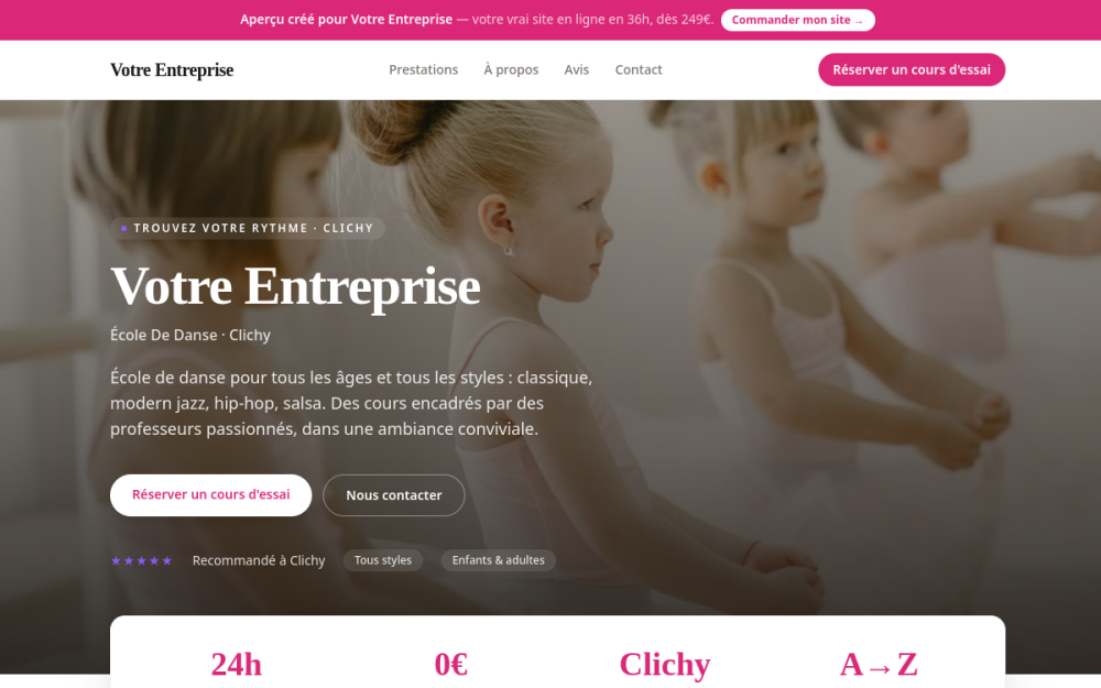 Agence digitale pour école de danse à Clichy — création de site internet école de danse à Clichy
