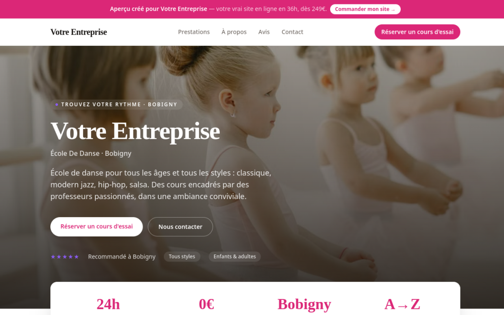 Agence digitale pour école de danse à Bobigny — création de site internet école de danse à Bobigny