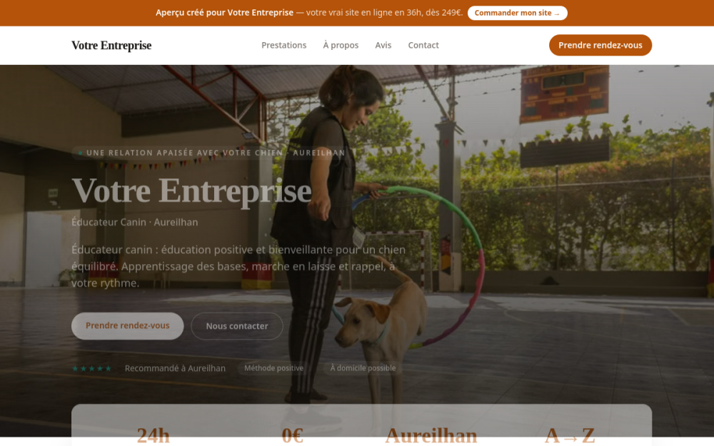 Agence digitale pour éducateur canin à Aureilhan — création de site internet éducateur canin à Aureilhan