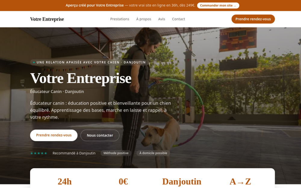Agence digitale pour éducateur canin à Danjoutin — création de site internet éducateur canin à Danjoutin