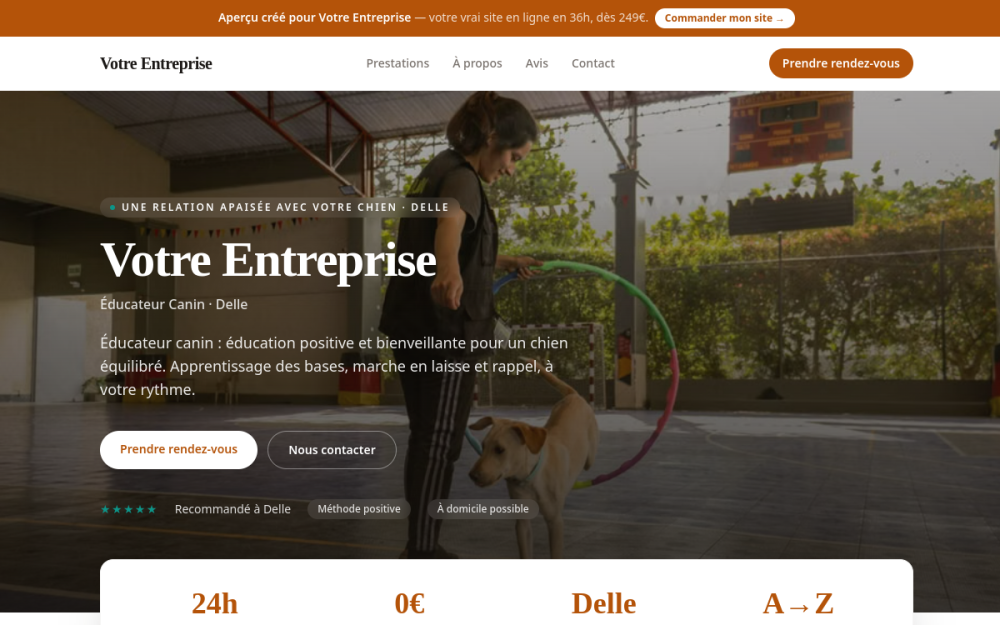 Agence digitale pour éducateur canin à Delle — création de site internet éducateur canin à Delle