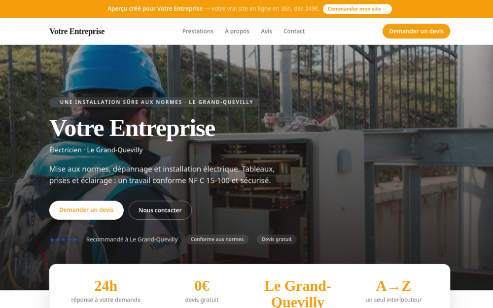 Agence digitale pour électricien à Le Grand-Quevilly — création de site internet électricien à Le Grand-Quevilly