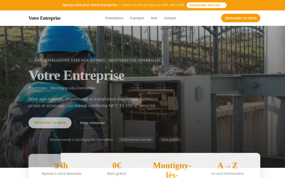 Agence digitale pour électricien à Montigny-lès-Cormeilles — création de site internet électricien à Montigny-lès-Cormeilles