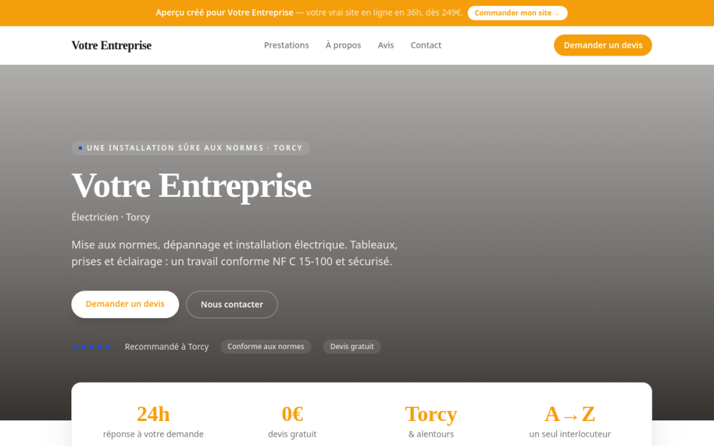Agence digitale pour électricien à Torcy — création de site internet électricien à Torcy