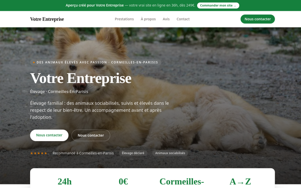 Agence digitale pour élevage à Cormeilles-en-Parisis — création de site internet élevage à Cormeilles-en-Parisis