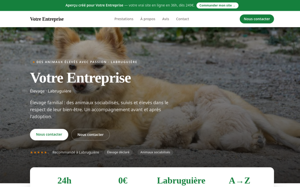 Agence digitale pour élevage à Labruguière — création de site internet élevage à Labruguière