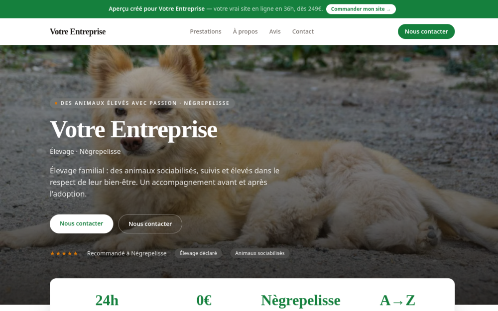 Agence digitale pour élevage à Nègrepelisse — création de site internet élevage à Nègrepelisse