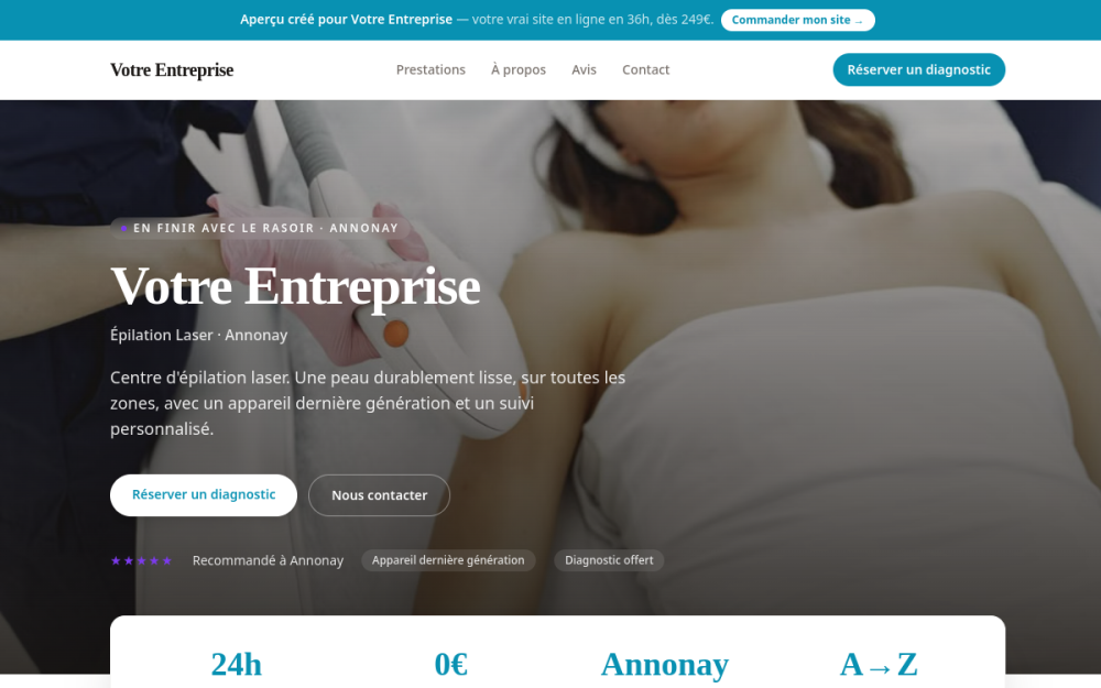 Agence digitale pour épilation laser à Annonay — création de site internet épilation laser à Annonay