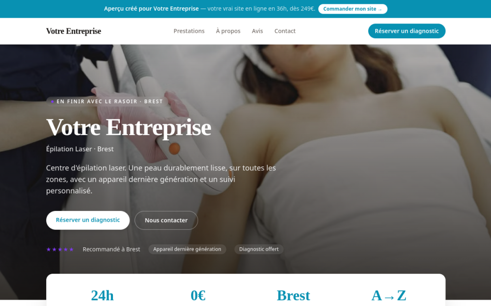 Agence digitale pour épilation laser à Brest — création de site internet épilation laser à Brest