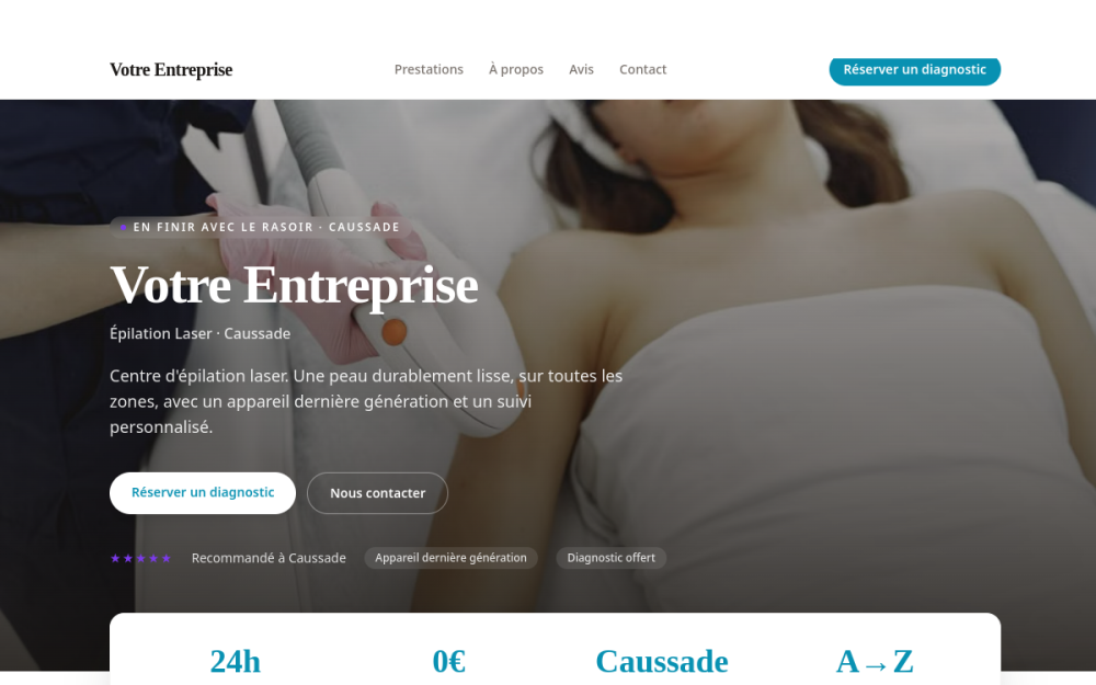 Agence digitale pour épilation laser à Caussade — création de site internet épilation laser à Caussade