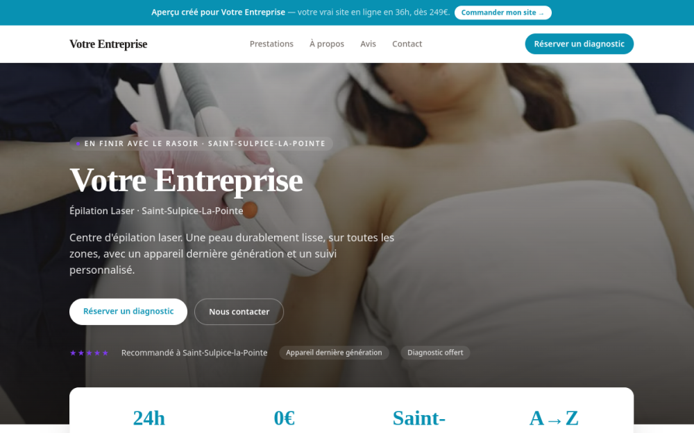 Agence digitale pour épilation laser à Saint-Sulpice-la-Pointe — création de site internet épilation laser à Saint-Sulpice-la-Pointe