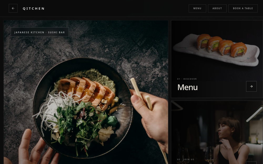 Qitchen Sushi website preview