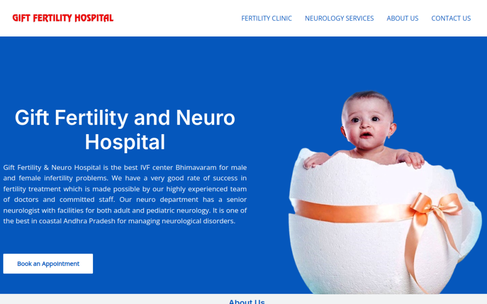GIFT Fertility & Neuro Hospital website screenshot