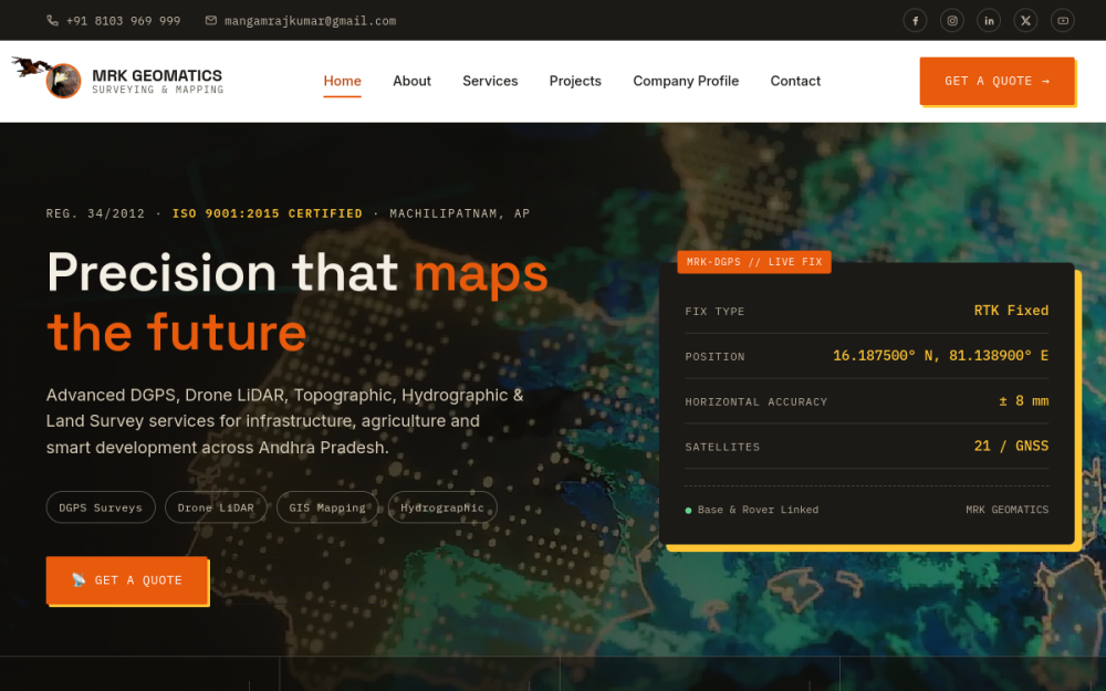 MRK Geomatics website screenshot