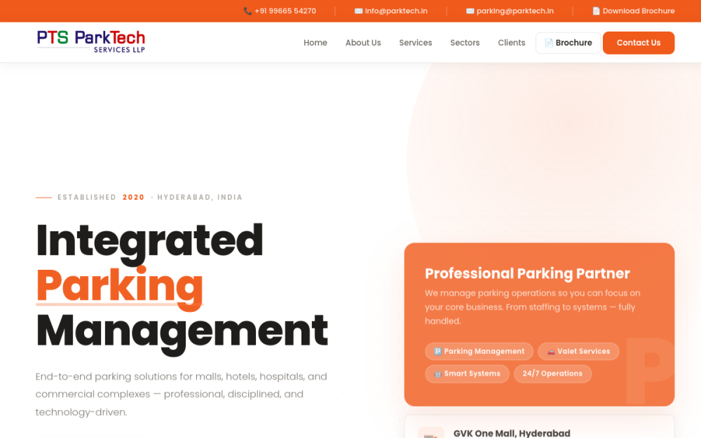 Park Tech website screenshot