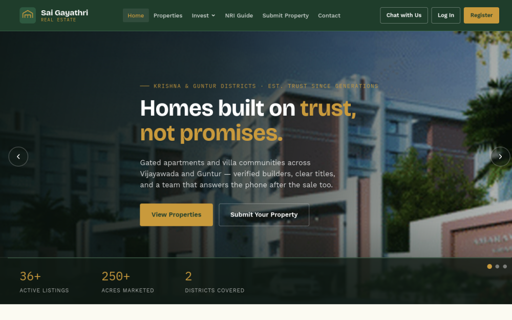 Sai Gayathri Real Estate website screenshot