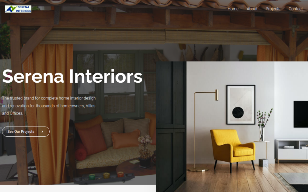 Serena Interiors website screenshot