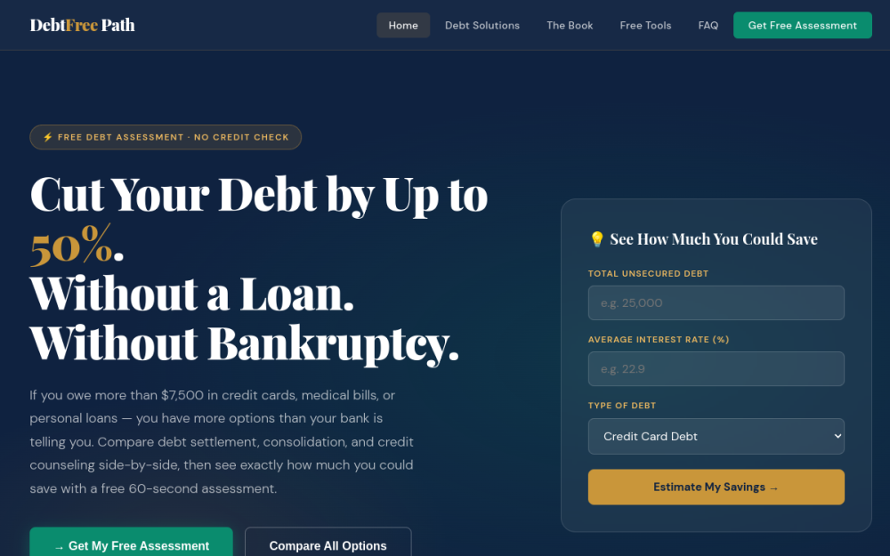 Debt Pivot website screenshot