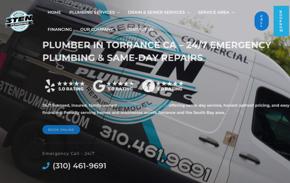 3Ten Plumbing website