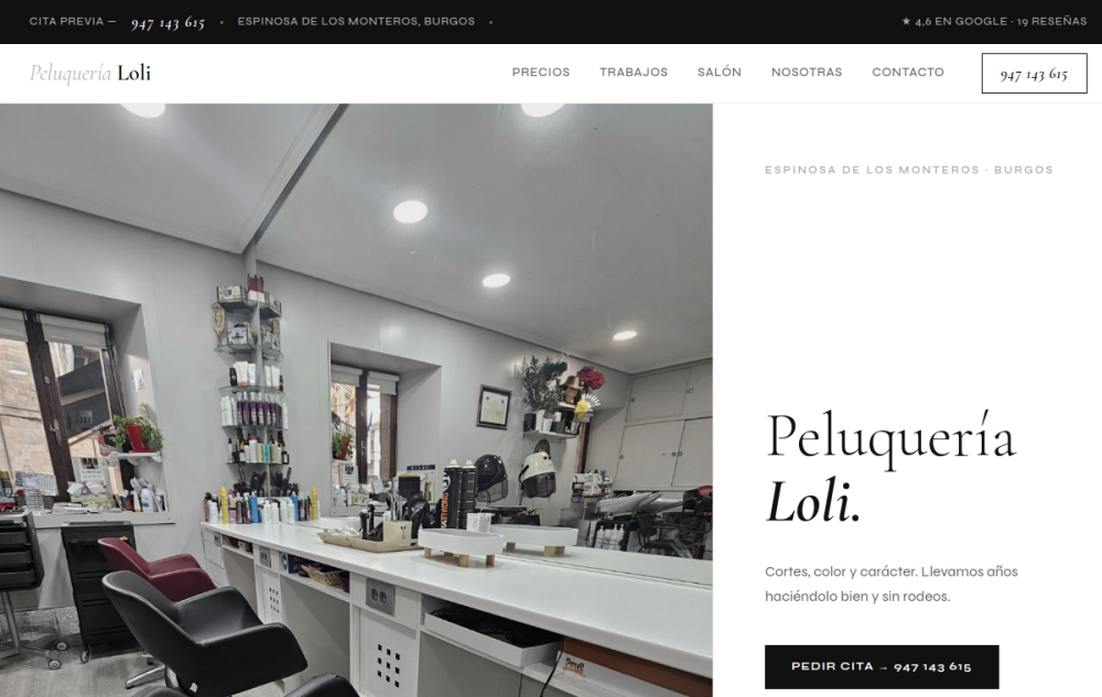 Website Peluquería Loli