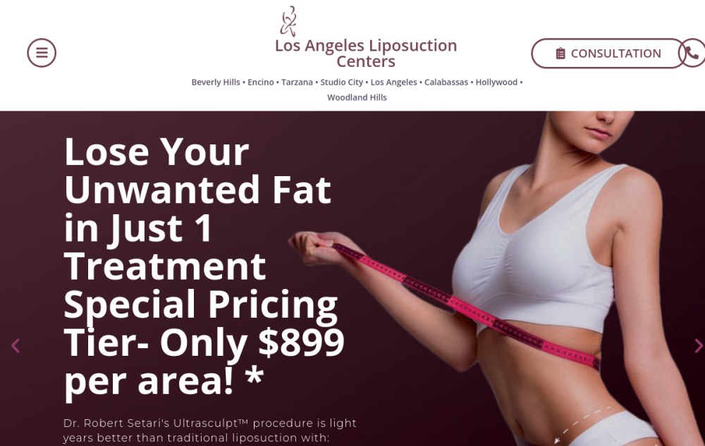 LA Lipo Centers website