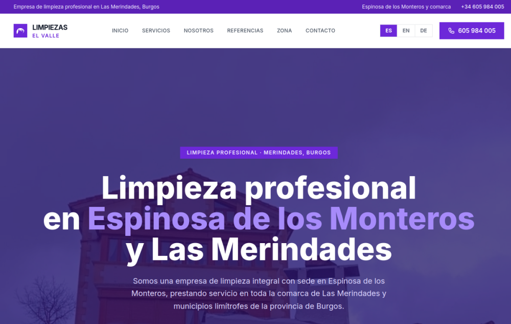 Website Limpiezas El Valle