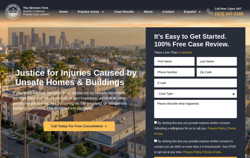 Example website built by The Fox Web (Brinton Firm)
