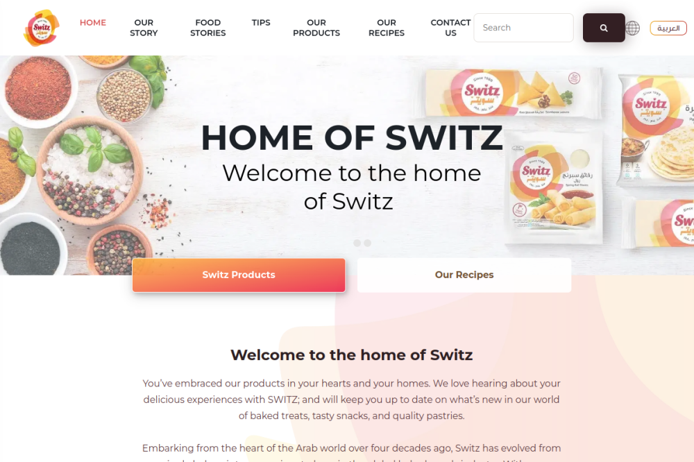 Home of Switz website homepage preview