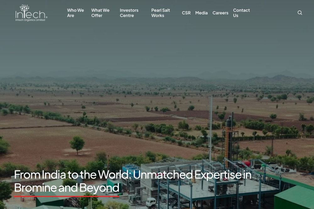 Intech website homepage preview