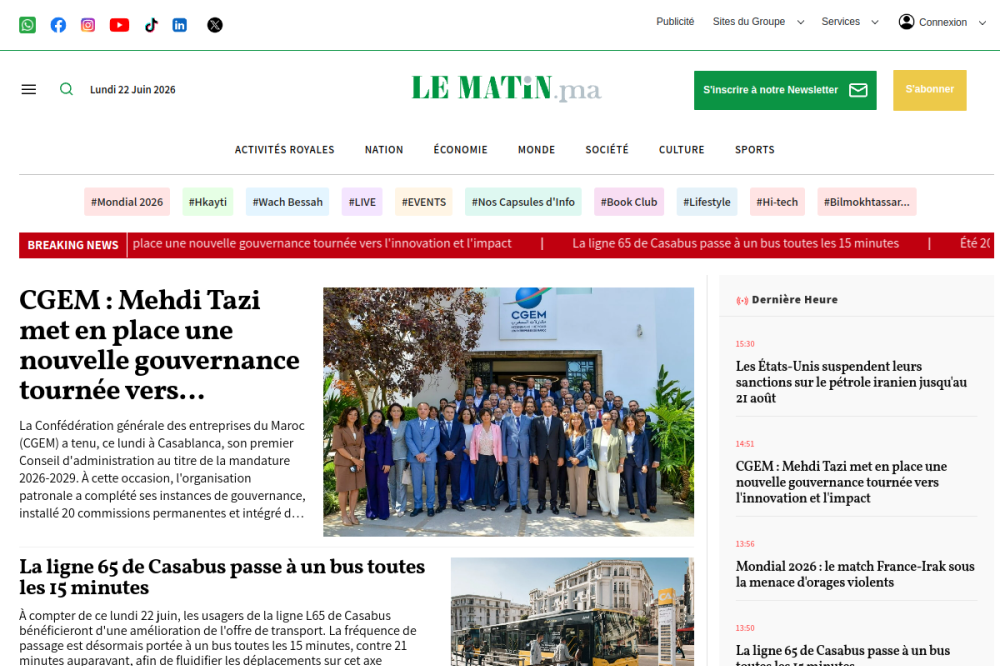 LE MATIN Interface
