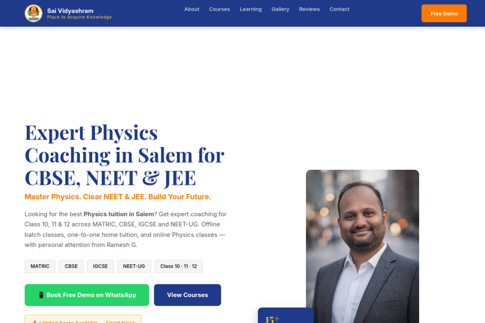 Sai Vidyashram Physics Tuition