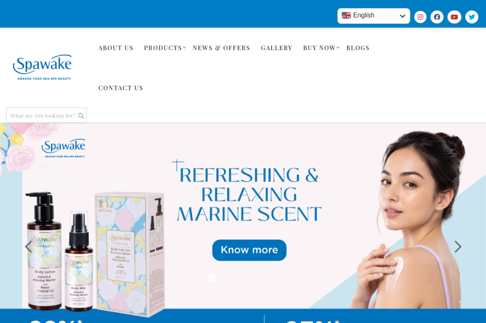 Spawake India website homepage preview