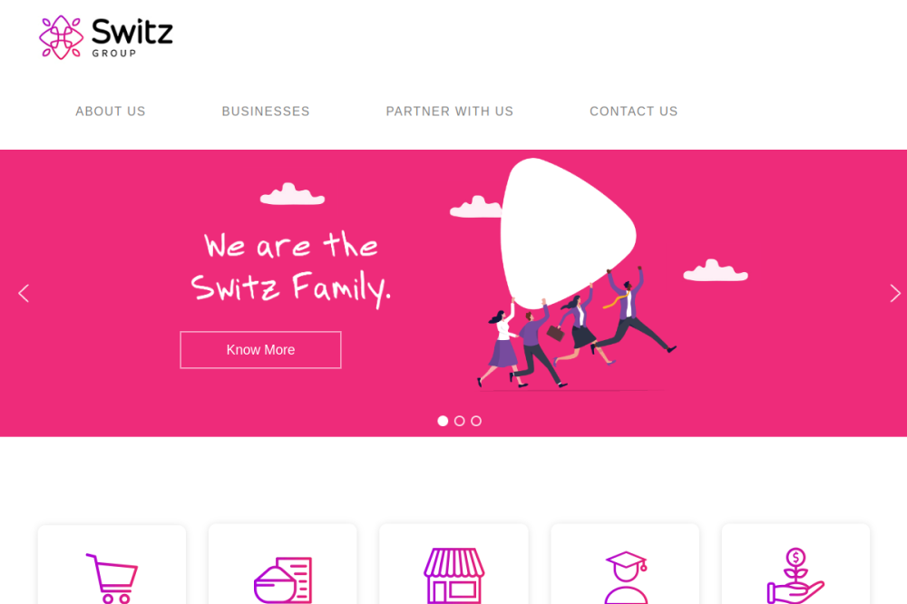 Switz Group website homepage preview