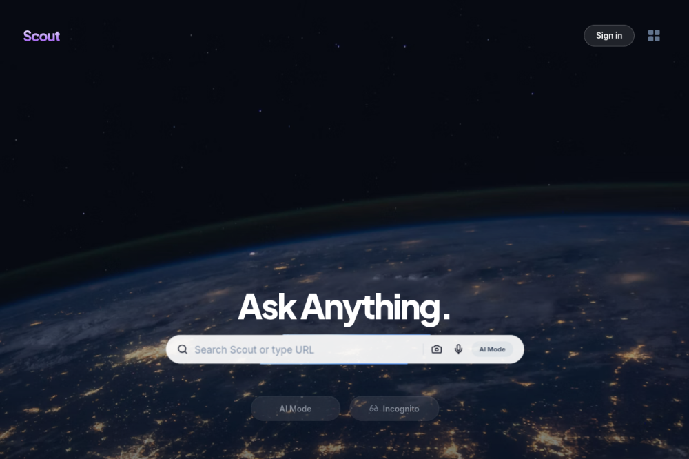 Komu Search website preview
