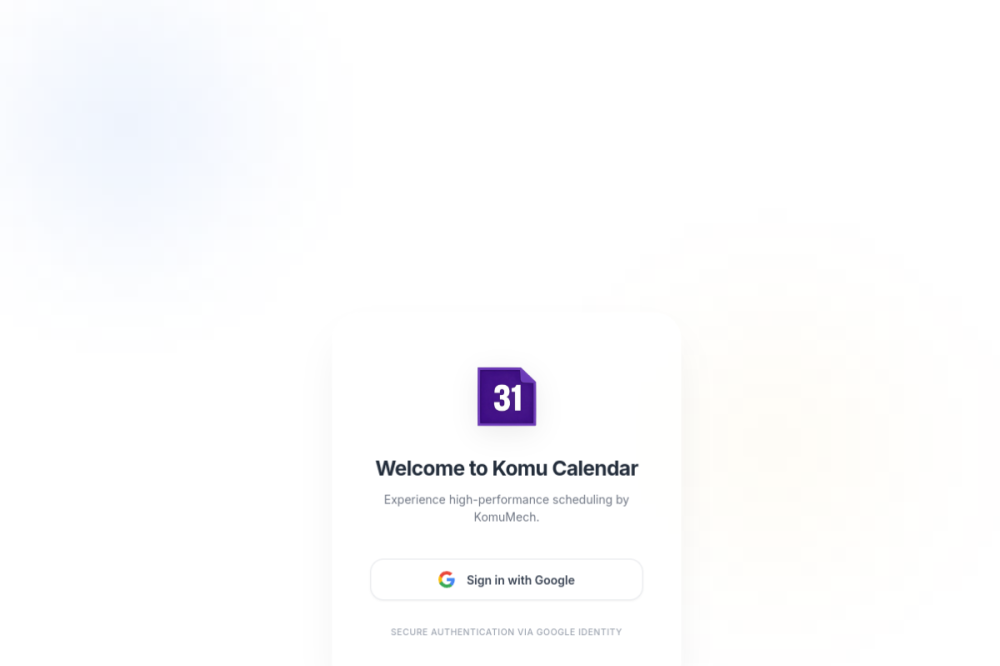 Komu Calendar website preview