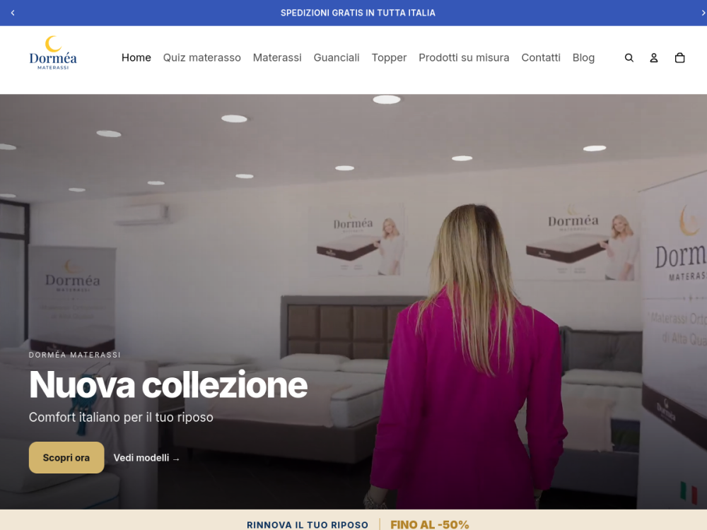 Anteprima del sito Dorméa Materassi