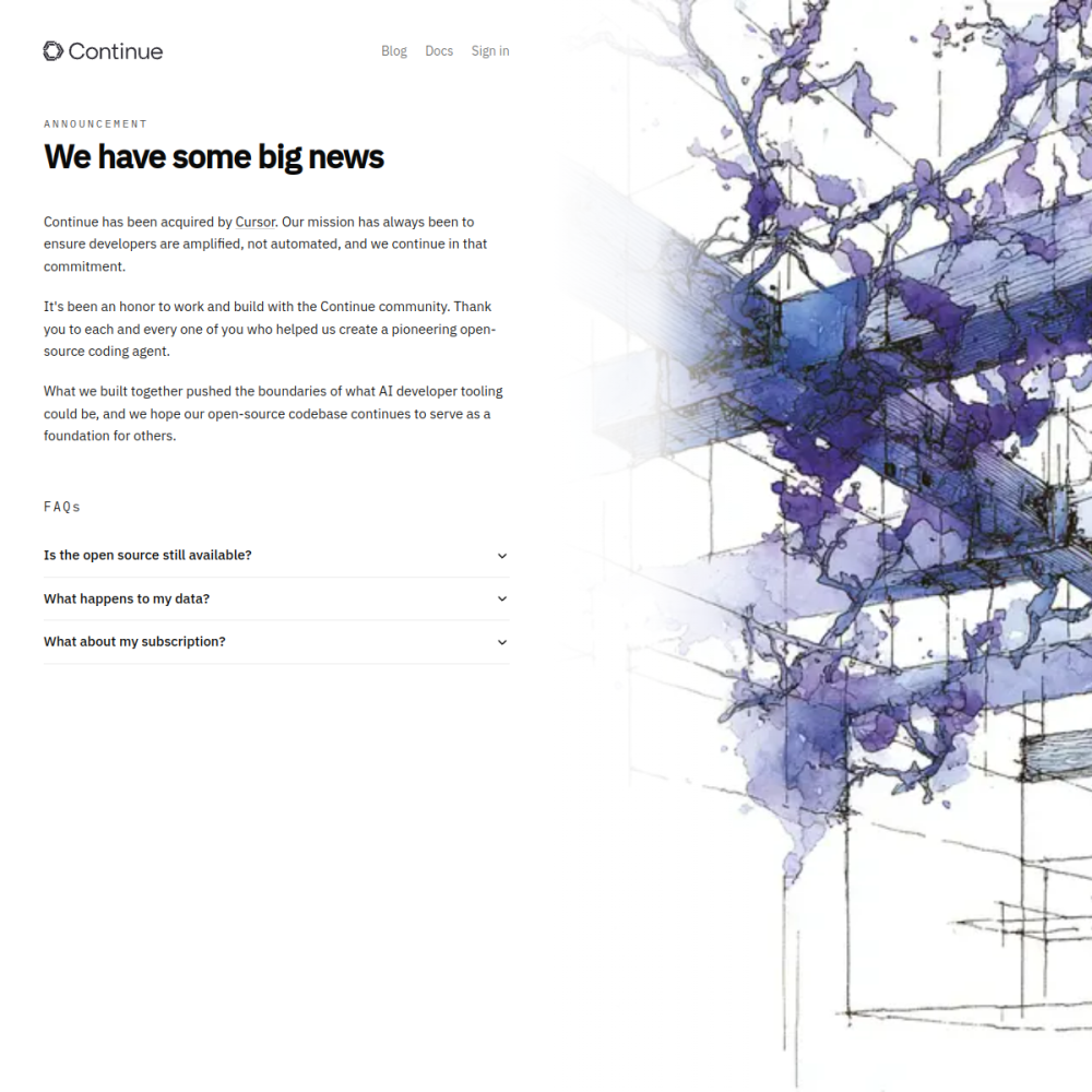 Screenshot of Continue
