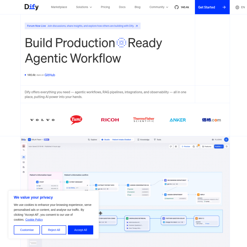 Screenshot of Dify
