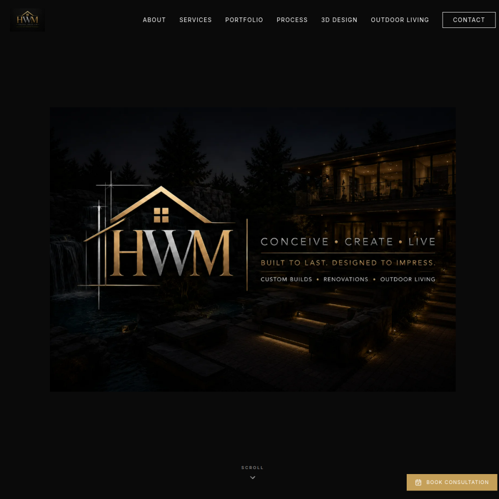 HWM Contracting website designed by CraftWeb Studios