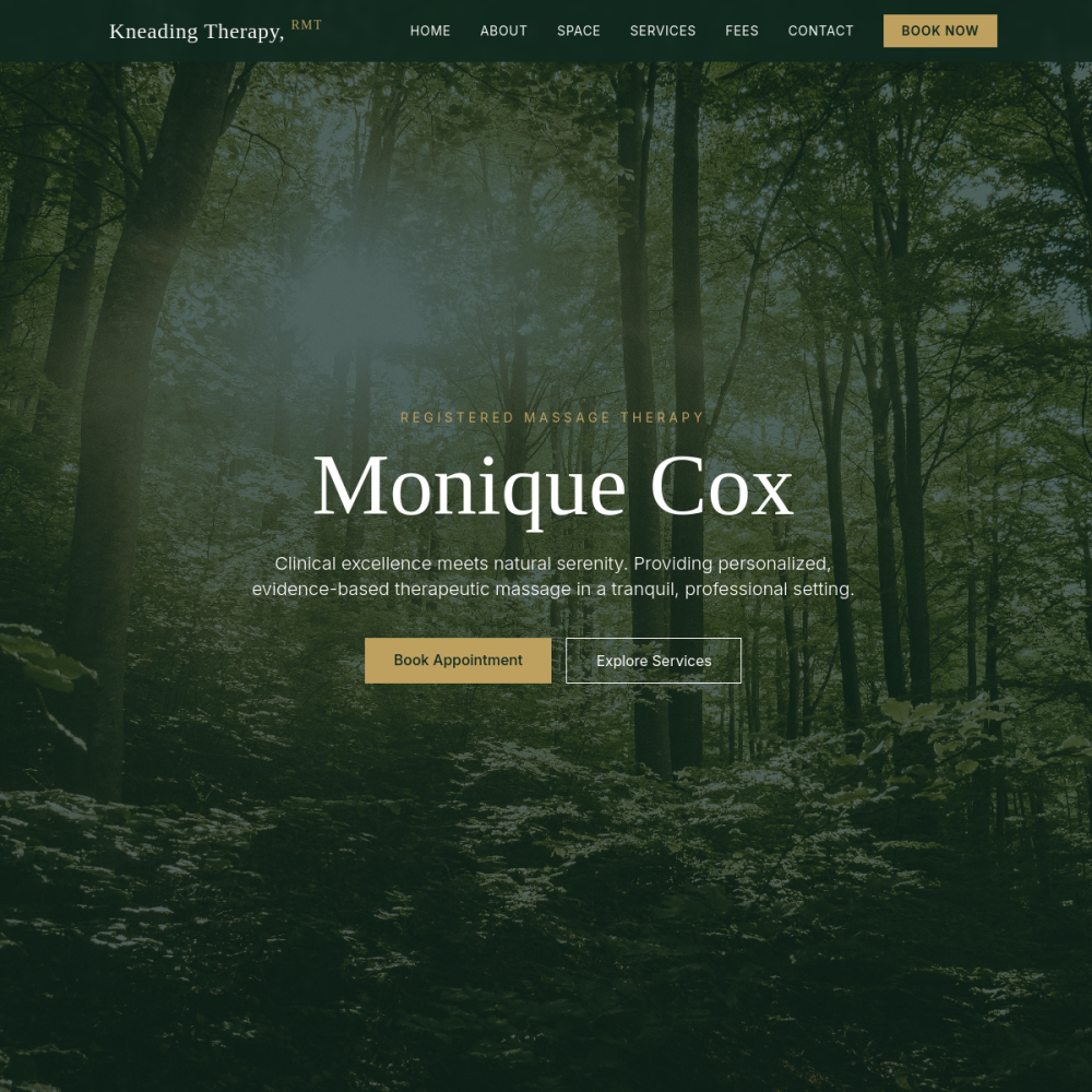 Kneading Therapy website designed by CraftWeb Studios