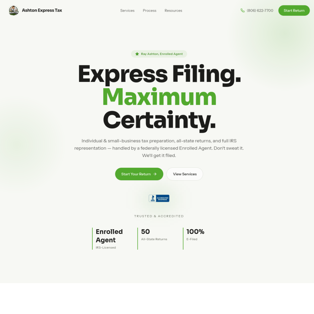 Ashton Express Tax screenshot