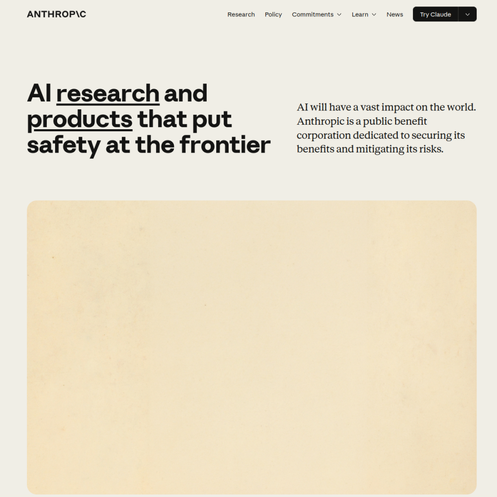 Anthropic homepage