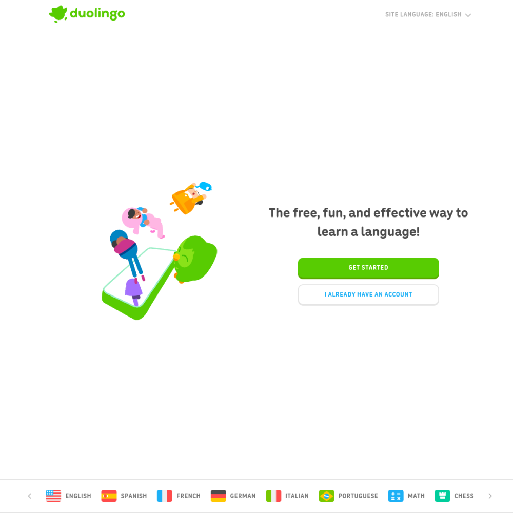 Duolingo homepage