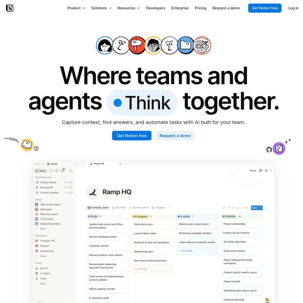 Notion homepage