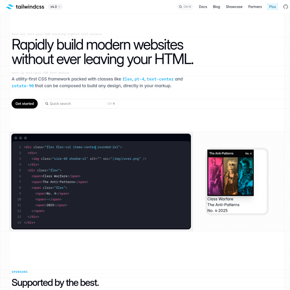 Tailwind CSS homepage