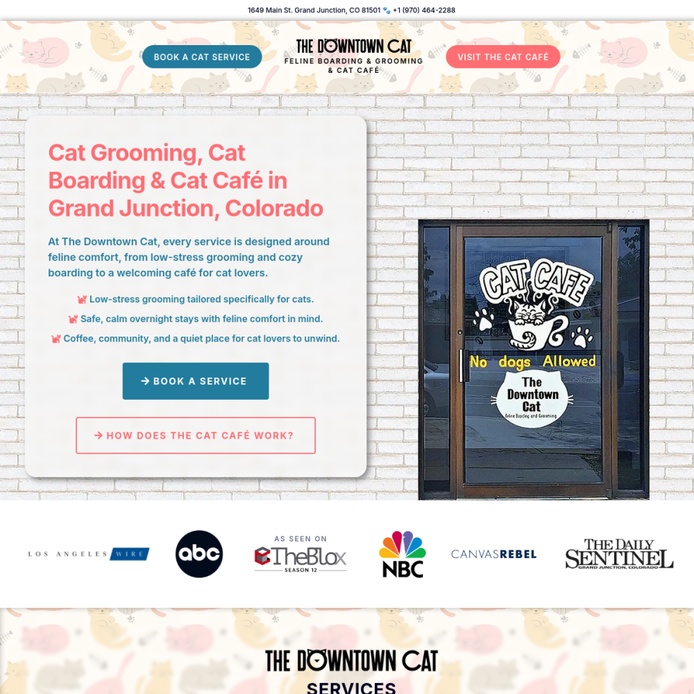 Screenshot of the The Downtown Cat website