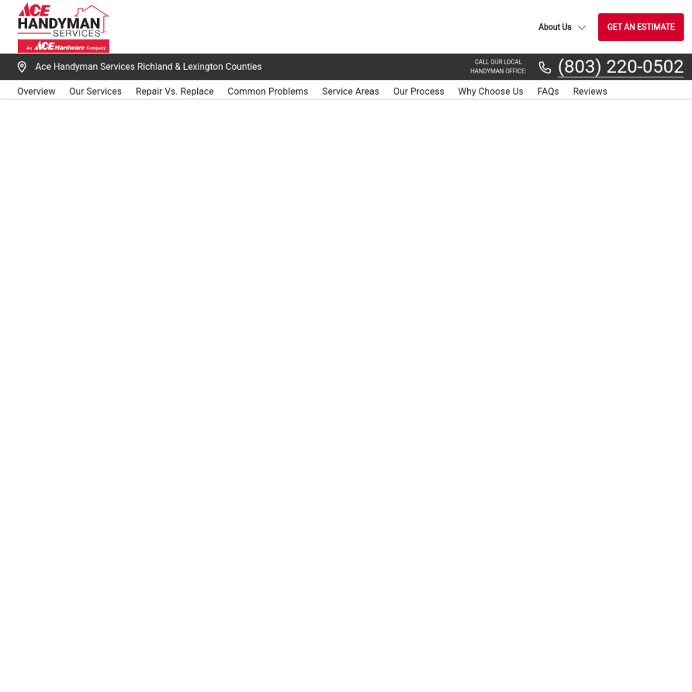 Screenshot of the Ace Handyman Services Richland & Lexington Counties website